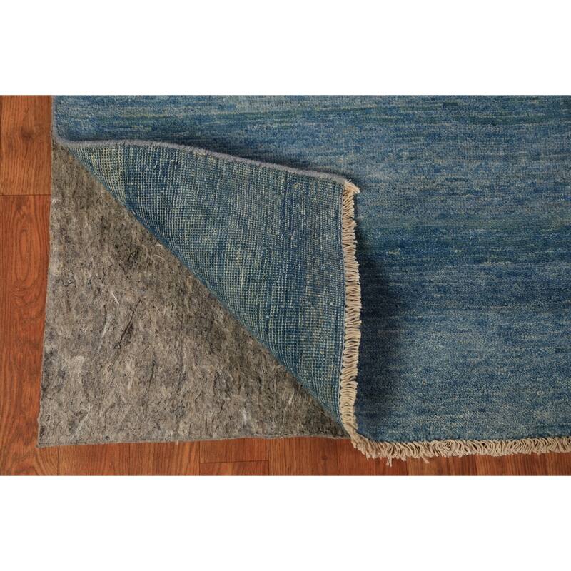 Blue Modern Gabbeh Oriental Rug Handmade Wool Carpet - 4'9" x 6'8"