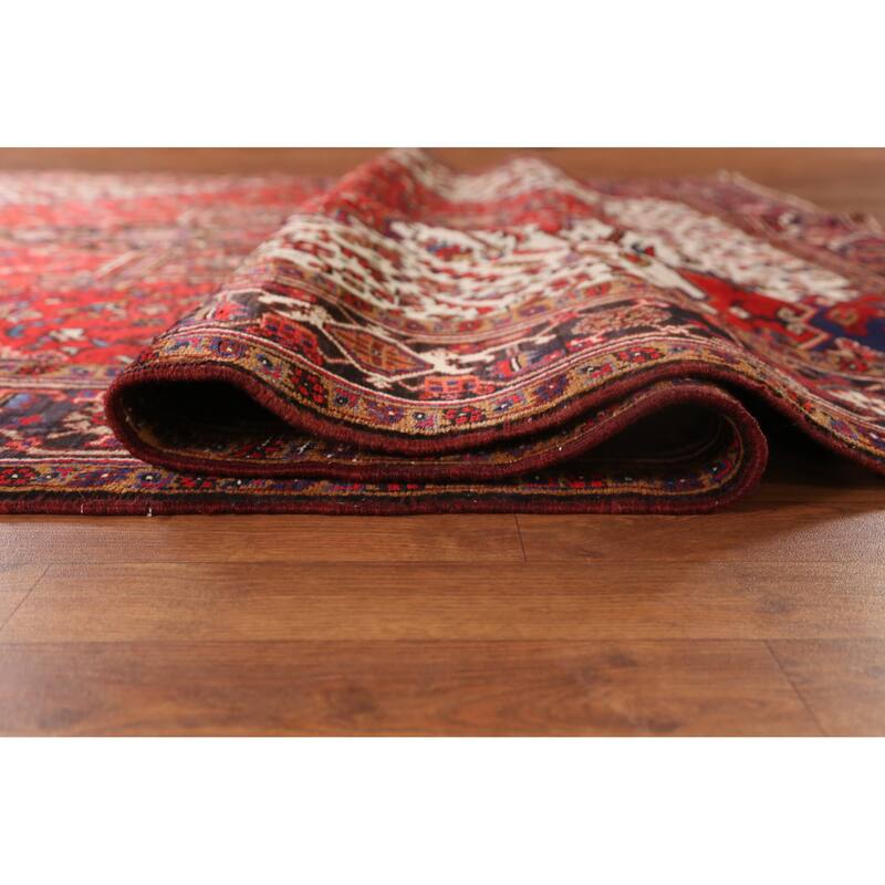 Hand Knotted Oriental 100% Wool Carpet Traditional Medallion Red Heriz Area Rug - 11' 0'' X 7' 6''