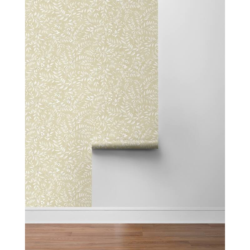 Daisy Bennett Designs Vining Leaf Trail Premium Matte Non-Woven Peel and Stick Wallpaper
