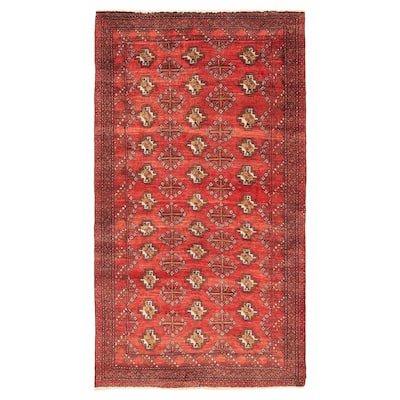 ECARPETGALLERY Hand-knotted Teimani Red Wool Rug - 3'3 x 6'3