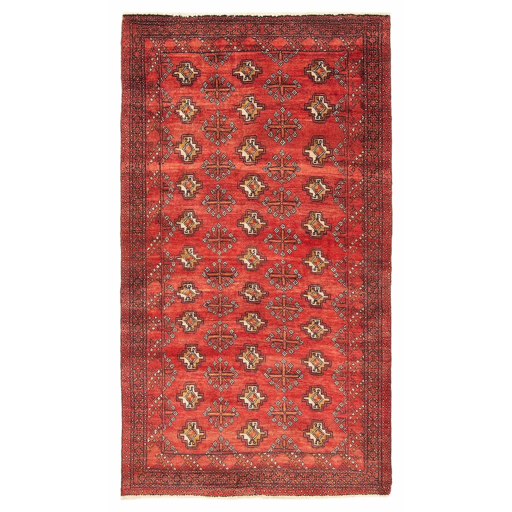 ECARPETGALLERY Hand-knotted Teimani Red Wool Rug - 3'3 x 6'3