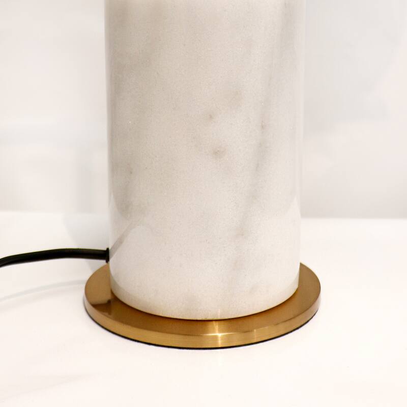 Pasargad Home Bianca Genuine Marble and Metal Table Lamp