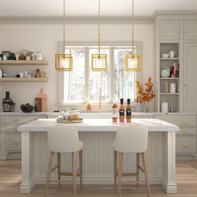 Moulins 1-light Modern Glam Crystal Geometric Kitchen Island Pendant Light - 8''