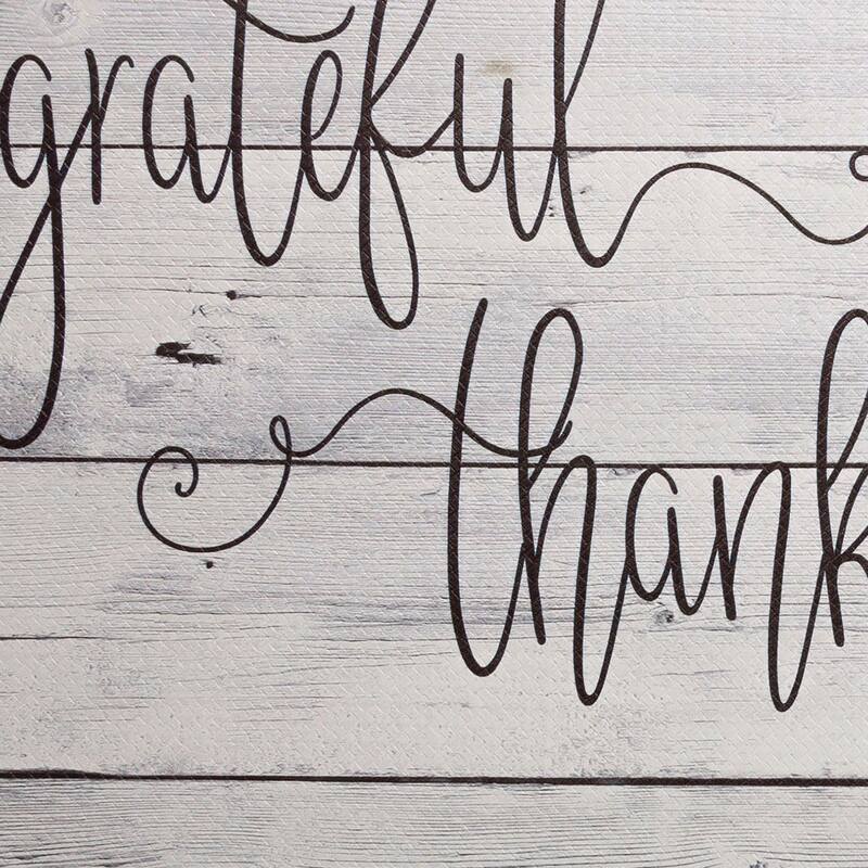 SoHome Cozy Living Grateful Thankful Modern Farmhouse Anti-Fatigue Kitchen Mat, Grey/Black