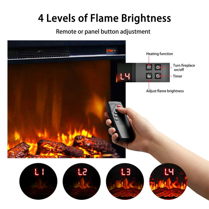 Fireplace TV Stand,Farmhouse Entertainment Center w/Sliding Barn Door