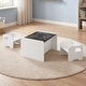 preview thumbnail 4 of 18, Costway 3 PCS Kids Table and Chair Set, Space-saving Toddler Table and