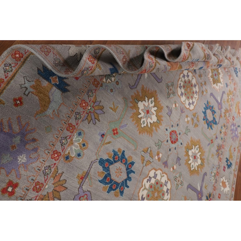 Transitional Oushak Oriental Area Rug Handmade Wool Carpet - 9'2" x 12'1"
