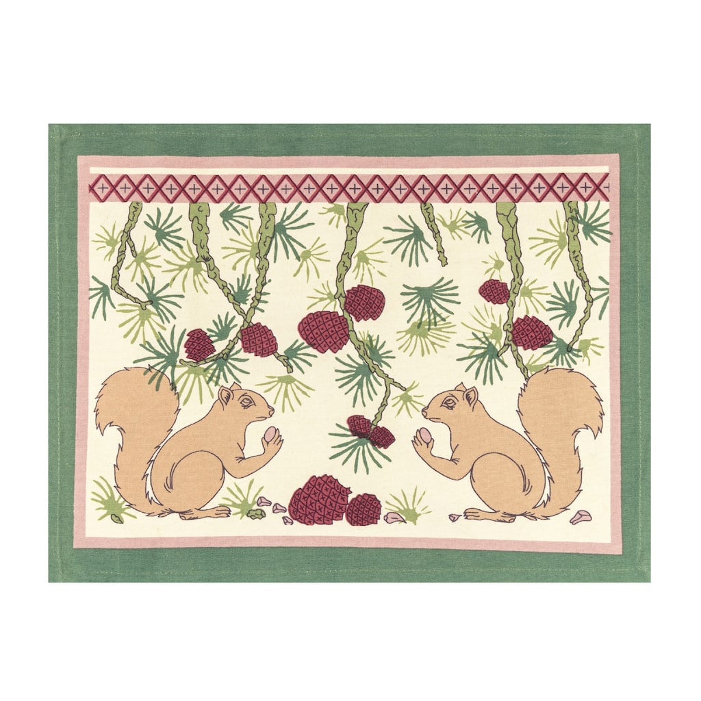 Couleur Nature Squirrel and Pinecone Mats - Set of 6