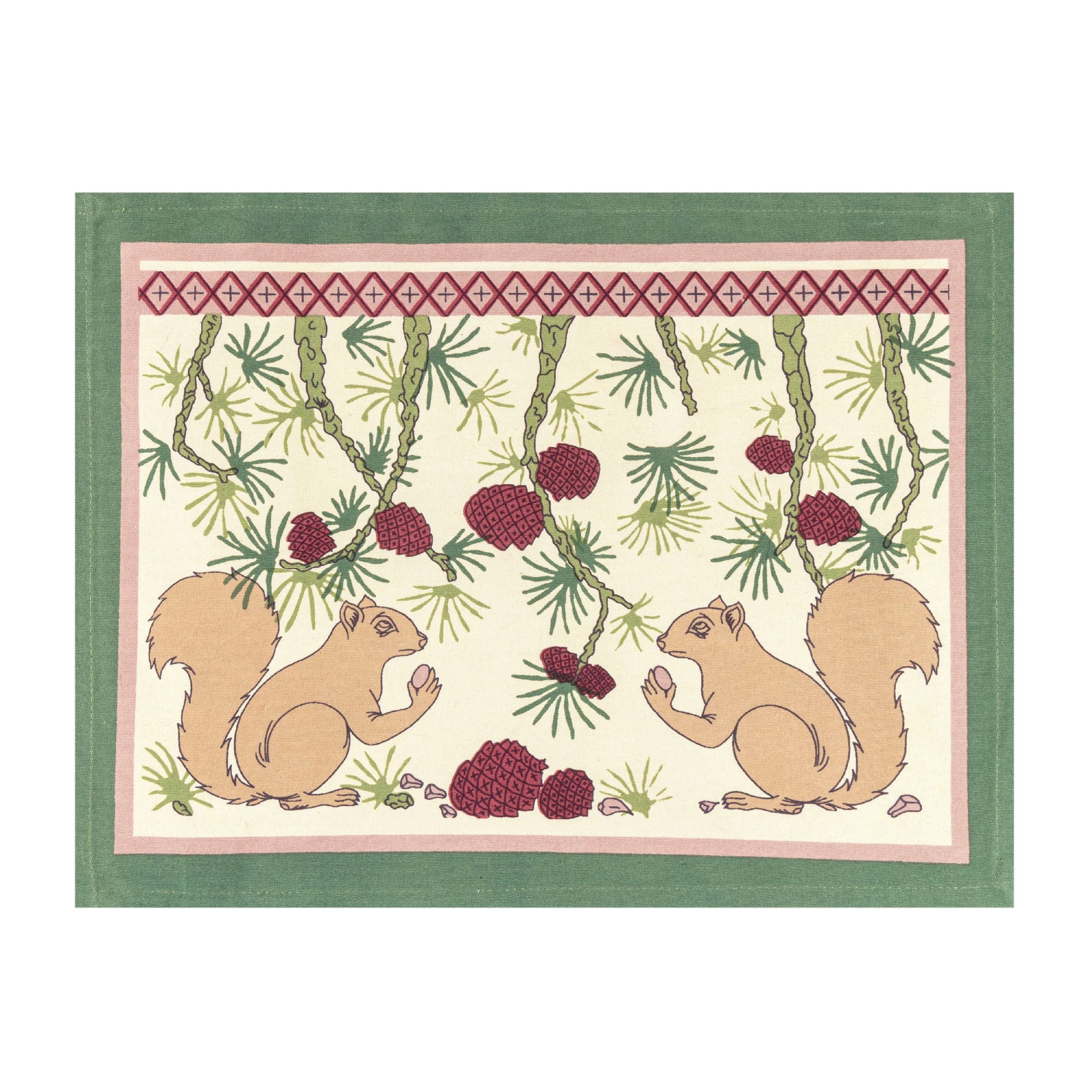 Couleur Nature Squirrel and Pinecone Mats - Set of 6
