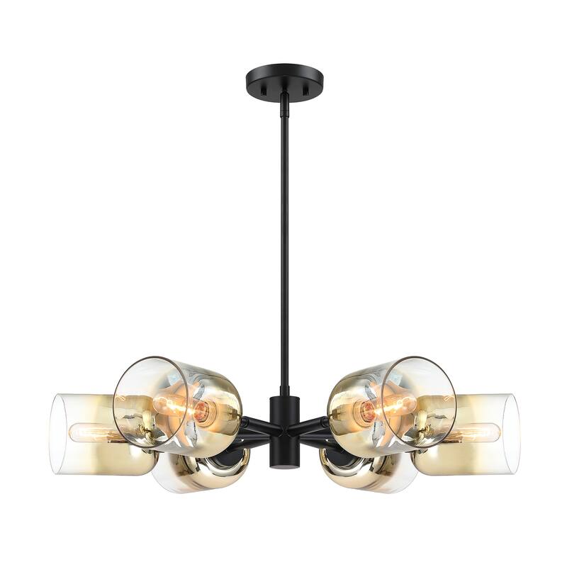 Gatsby 6-Light Matte Black Mid-Century Modern Geometric Chandelier for Dining Rooms - 28