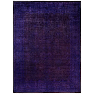 Overdyed One-of-a-Kind Hand-Knotted Area Rug - Purple - 9' 3" x 12' 8"