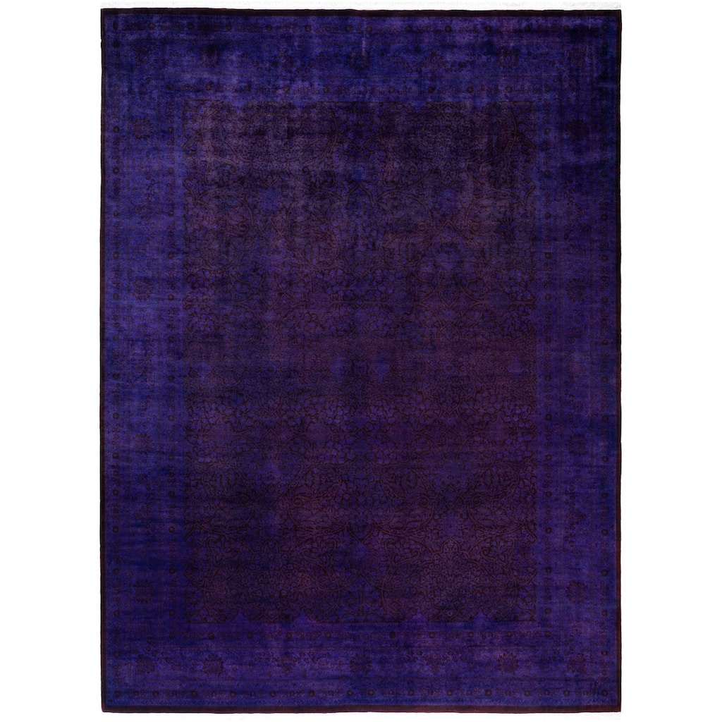 Overdyed One-of-a-Kind Hand-Knotted Area Rug - Purple - 9' 3" x 12' 8"