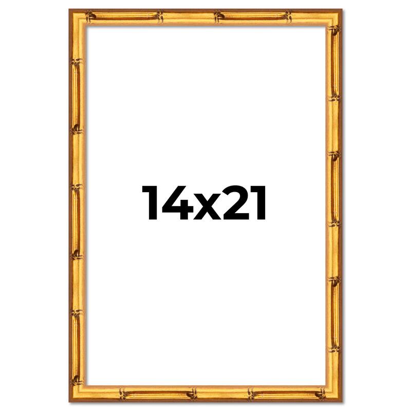 14x21 Frame Gold Bamboo Picture Frame Modern Photo Frame Includes UV Acrylic Shatter Guard Front Acid Free Foam Backing Board