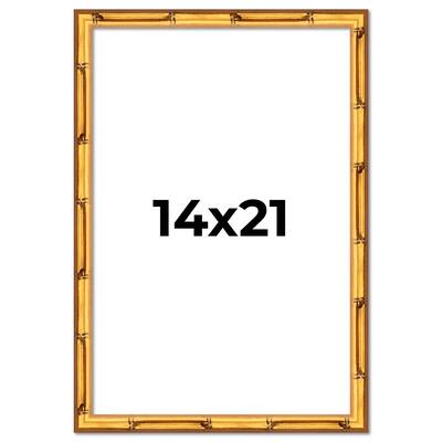 14x21 Frame Gold Bamboo Solid Wood Picture Frame | 1 Inch Moulding