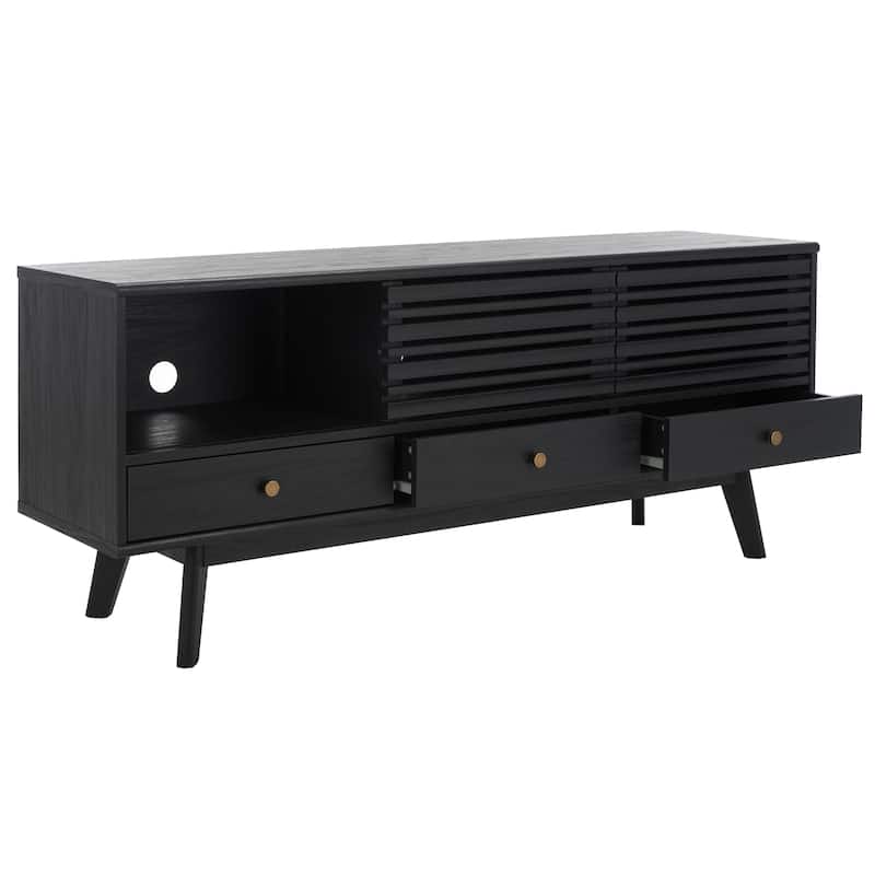 SAFAVIEH Alatar 3-Drawer Entertainment TV Media Stand (65" Flatscreen TV) - 58.7 in. x 15.2 in. x 23.9 in.