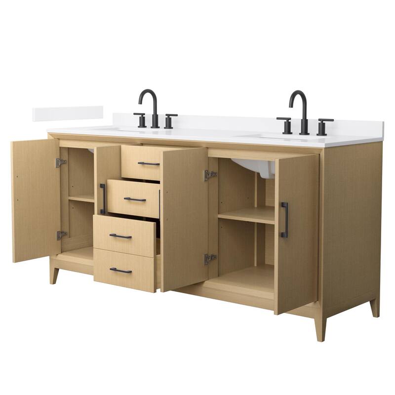 Wyndham Collection WCH7575-72D-QTZ-US3MXX Janna 72" Free Standing