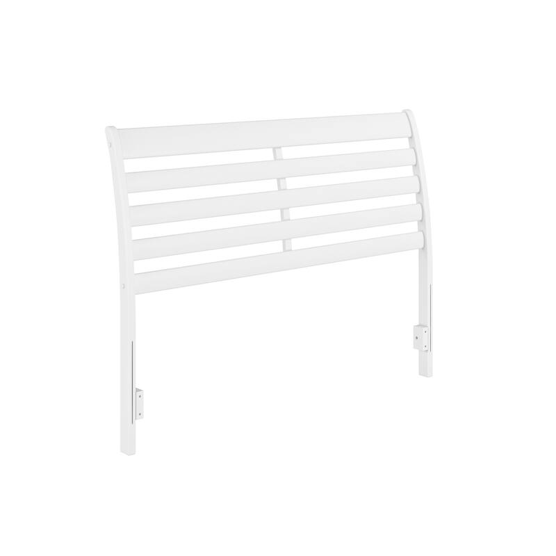 Queen Size Solid Wood Headboard with Clean Panel Styling, Smooth White Finish for Bedroom Beds