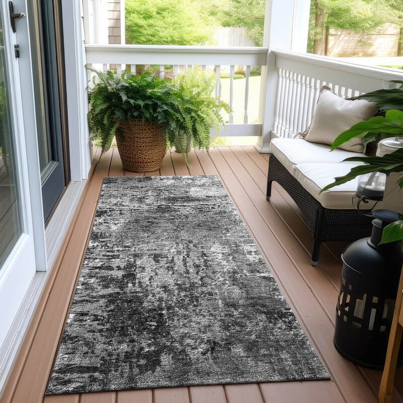 Machine Washable Indoor/ Outdoor Chantille Abstract Contemporry Rug