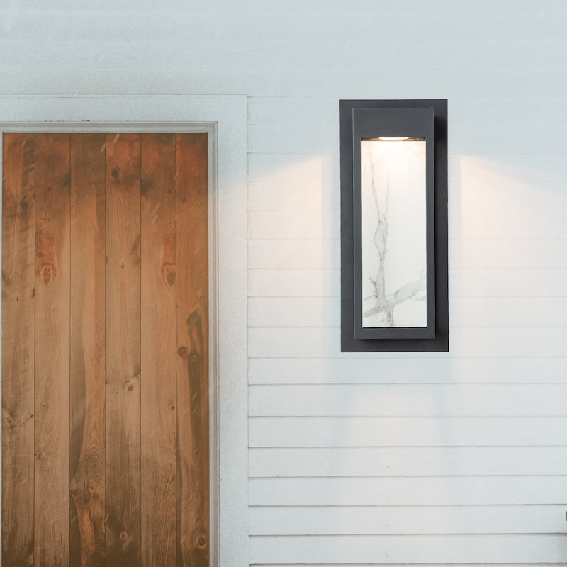 17.5" modern led wall sconce with white rock plate