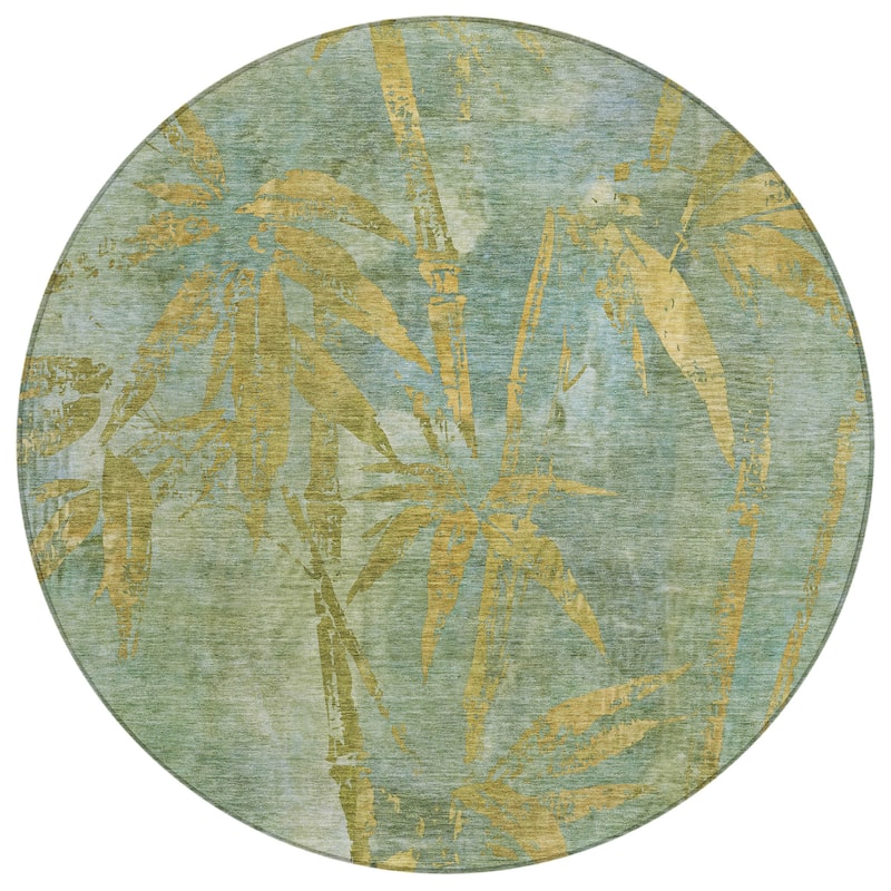 Machine Washable Indoor/ Outdoor Modern Floral Chantille Rug