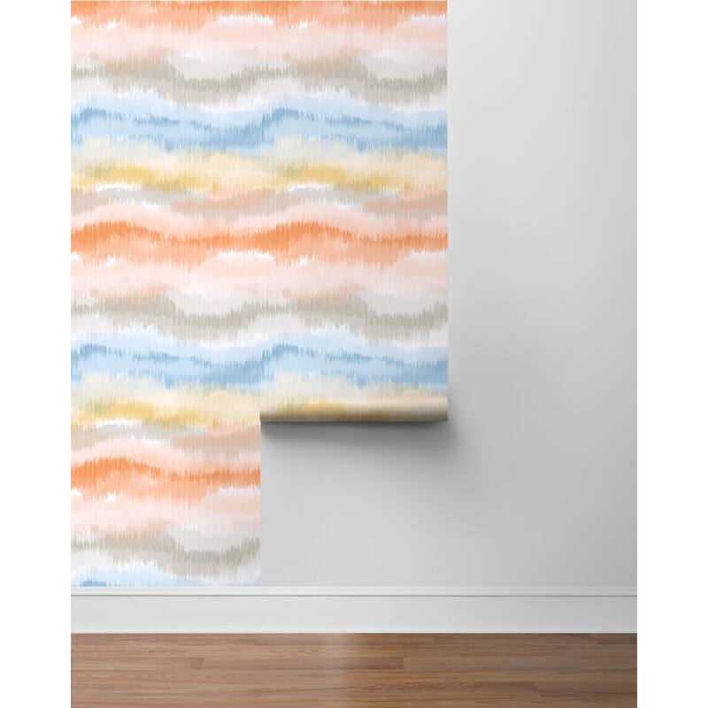 Luxe Haven Ikat Waves Peel and Stick Wallpaper