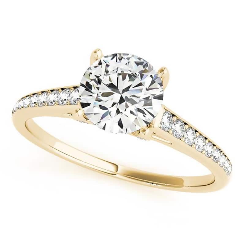 Auriya 14k Gold 1 4/5ctw Round Moissanite Engagement Ring - Yellow - 6