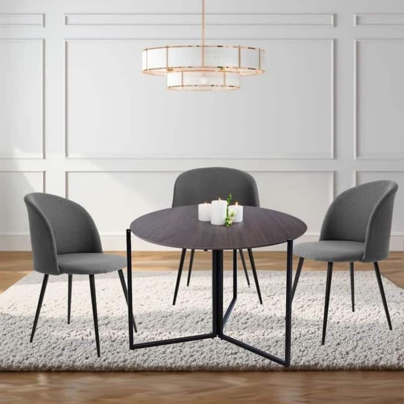 Chocolate Foldable Round Trifold Table 43" Multi-Use Space Saver