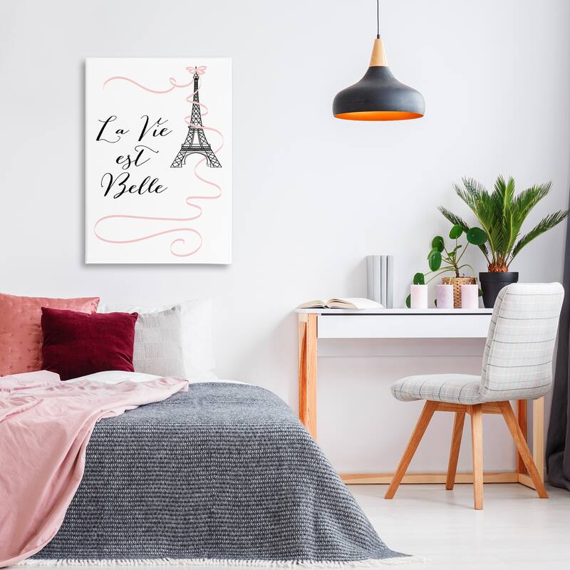 Stupell Life Is Beautiful French Phrase Canvas Wall Art Design By Martina Pavlova