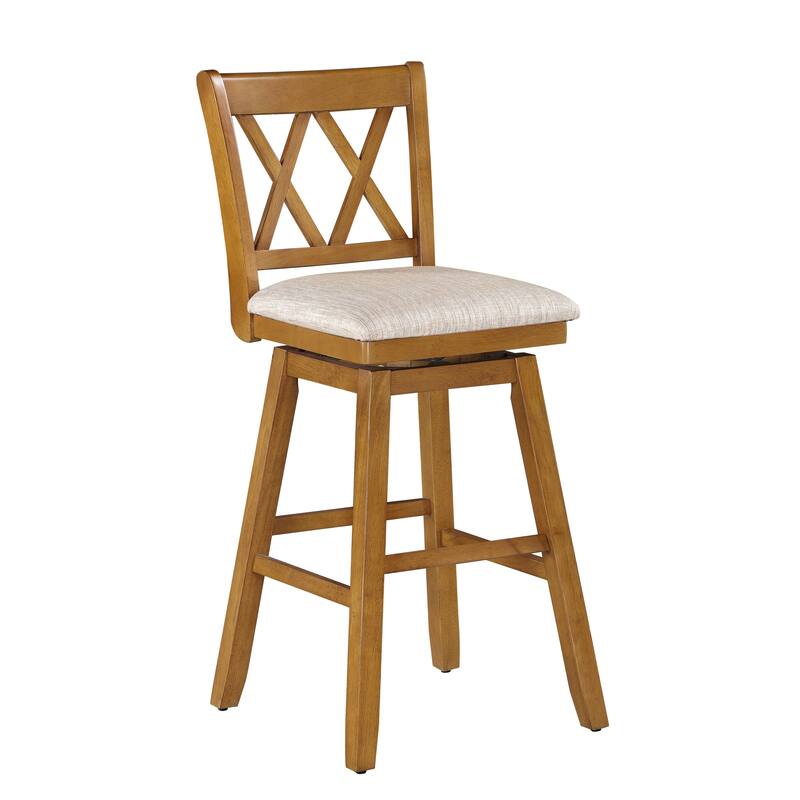 Brookline Wooden Linen Swivel Dining Room Barstool