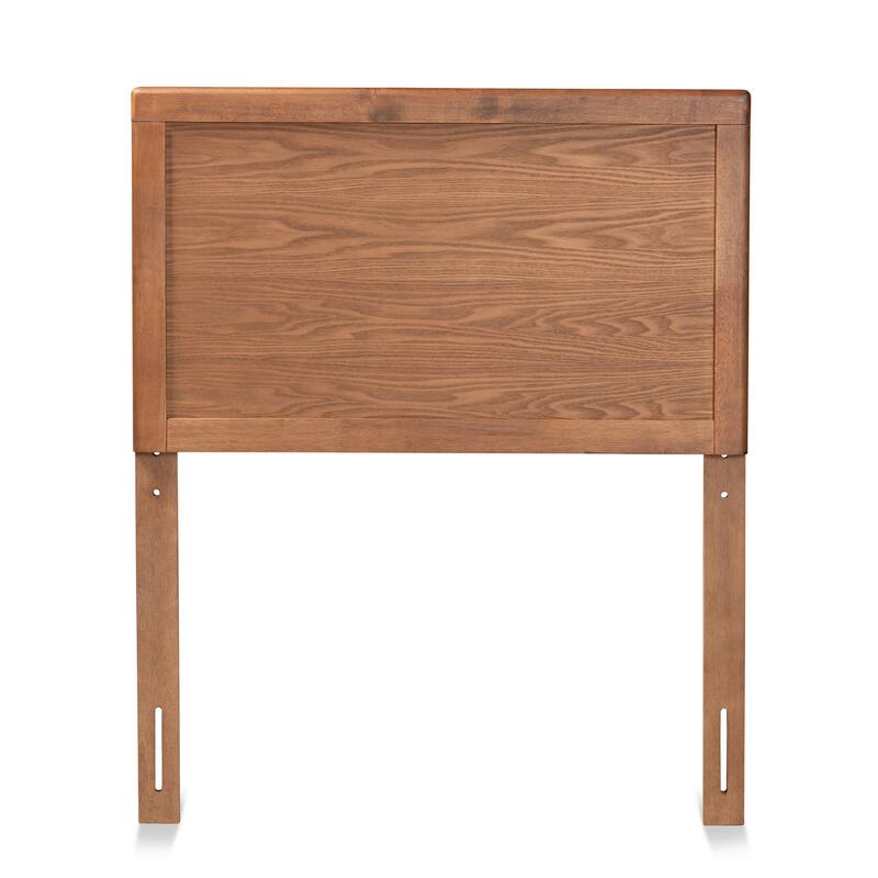 Raya Mid-Century Modern Walnut Brown Finished Wood Twin Size Headboard