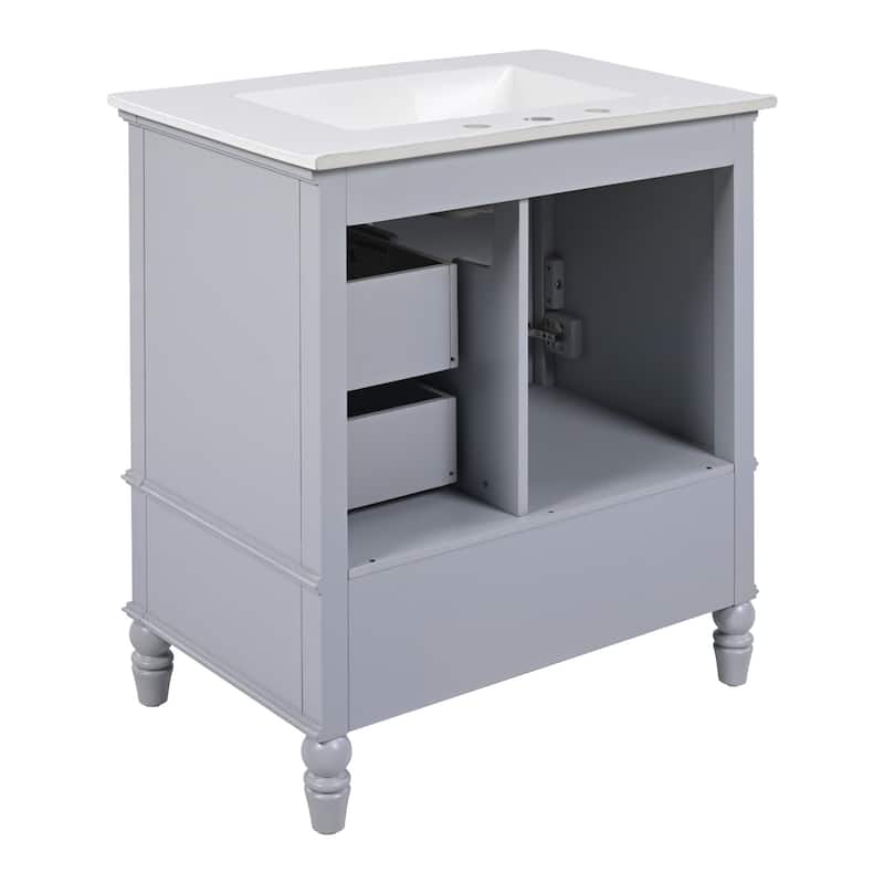 Christopher Knight Home Solvane 30" Bathroom Vanity with Ceramic Sink - 30.00" Lx 18.5" W x 34.4" H