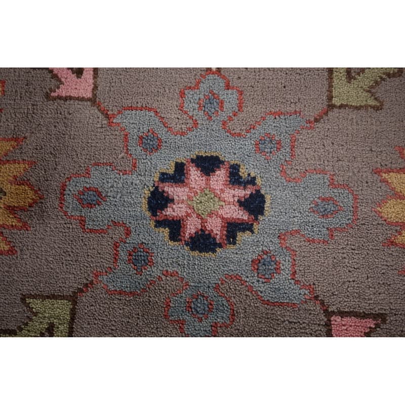 Transitional Oushak Oriental Area Rug Hand-Knotted Wool Carpet - 9'2"x 11'10"