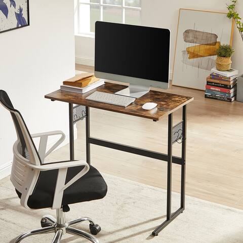 VECELO, Computer Desk with 4 Hooks, for Study, Home Office