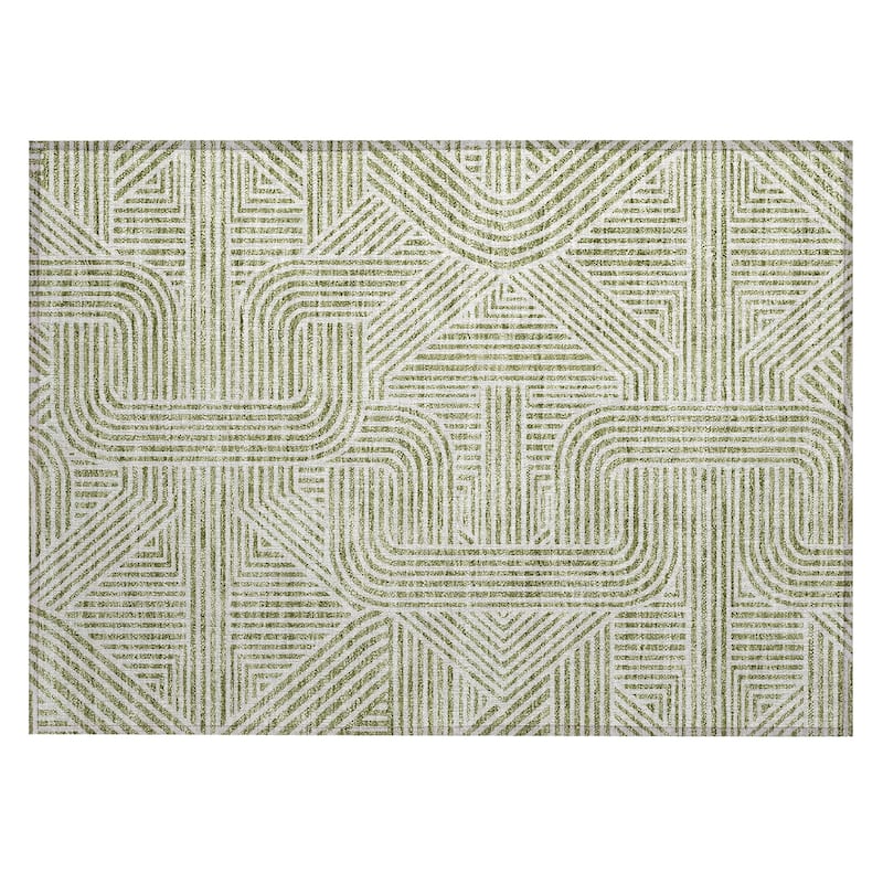 Machine Washable Indoor/ Outdoor Chantille Contemporary Geo Rug