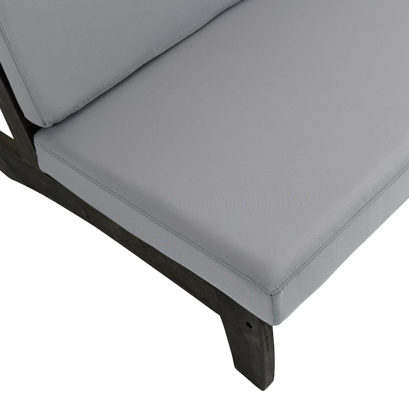 Sectional Wood Furniture 2 Seat Armless Patio Sofa