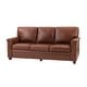 preview thumbnail 12 of 44, Rita Living Room 3-Seat Genuine Leather Sofa with Solid Wood Legs and Nailhead
