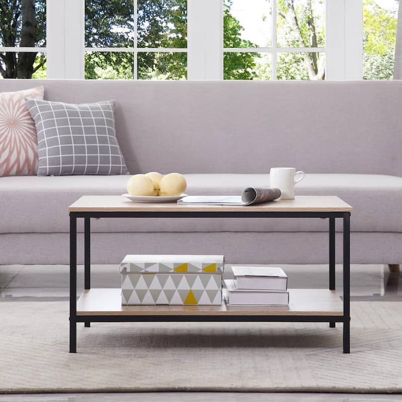 Home Imports Emporium Metal Coffee Table with Metal Frame Natural/Black