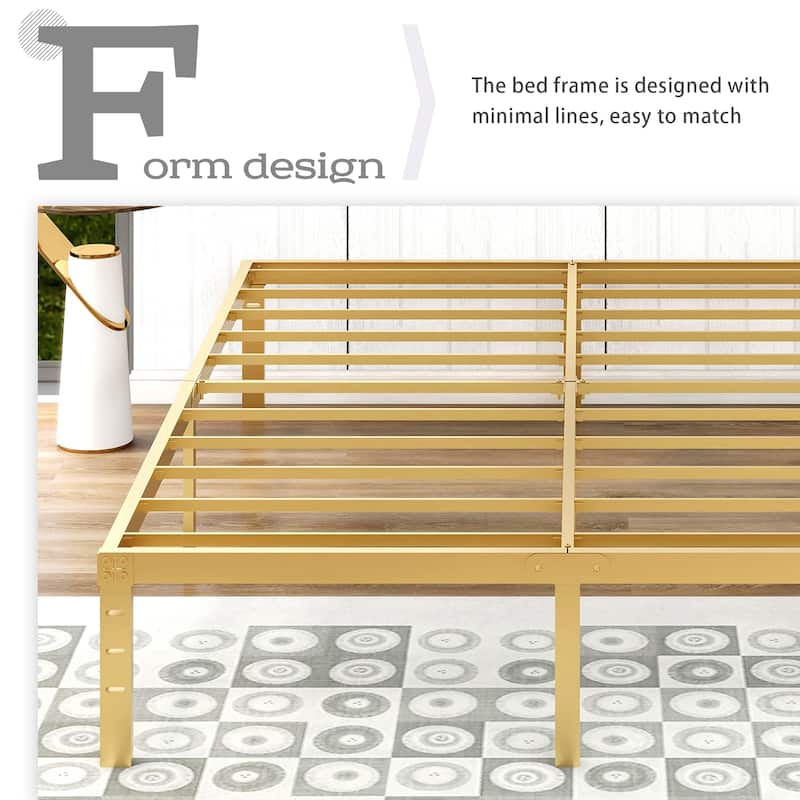 NNV 14" 3500 lbs Heavy Duty Bed Frame, Duty Steel Slat Metal Bed Frame