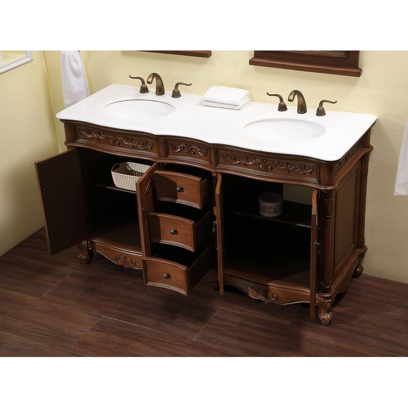 60" Double Bathroom Vanity Sink