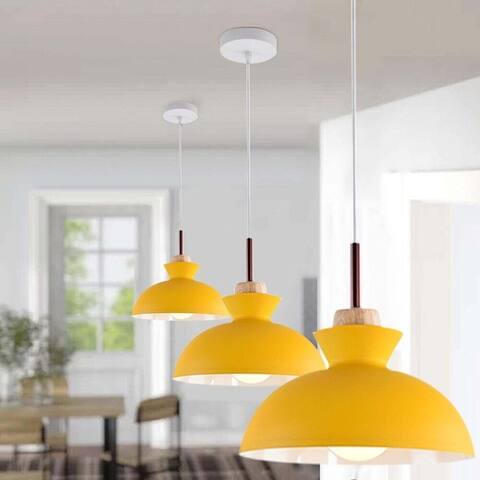 1 - Light Modern Metal 11.02" Bowl Dome Island Pendant Light