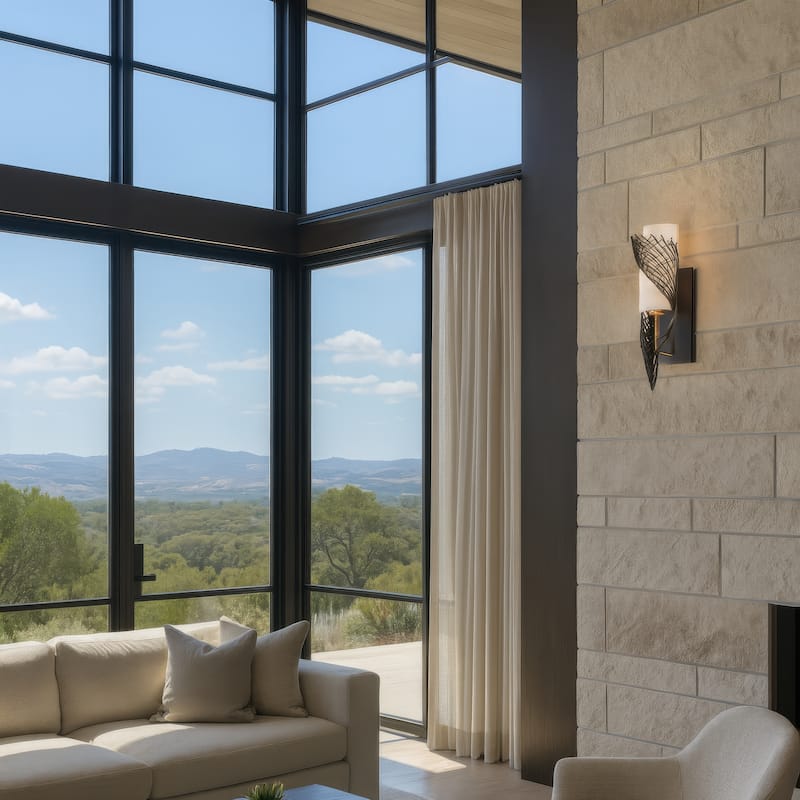 Varaluz Flow 1-Light Wall Sconce - Matte Black/French Gold