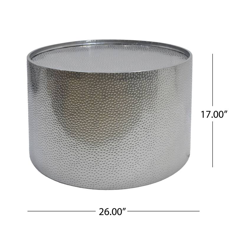 Braeburn Round Hammered Iron Coffee Table by Christopher Knight Home