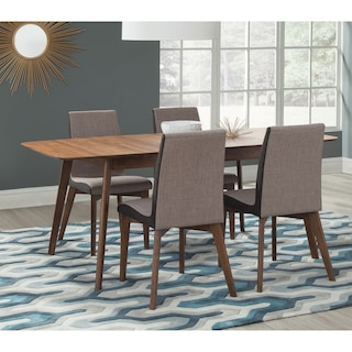 Redbridge Natural Walnut Rectangular Dining Set