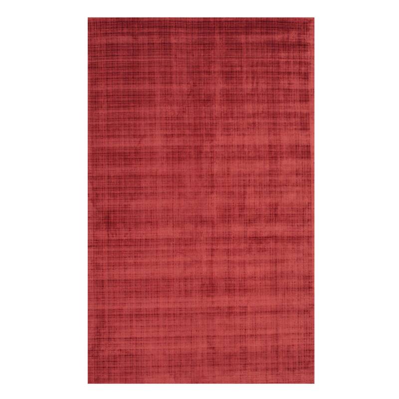 Red Handwoven Viscose Contemporary Milano Rug, 8'9 x 11'9, Vibrant Modern Design - L