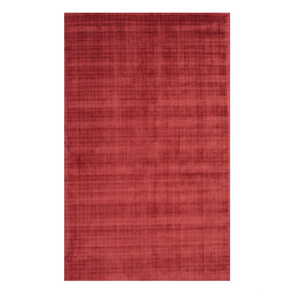 Red Handwoven Viscose Contemporary Milano Rug, 8'9 x 11'9, Vibrant Modern Design - L