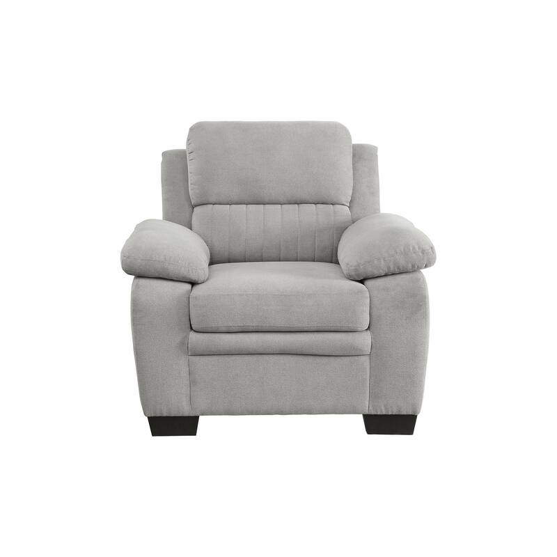 Marjy Gray Textured Fabric Living Room Set