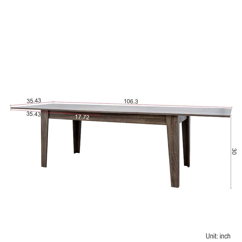 106.3" Large Extendable Kitchen Table,Dining Table