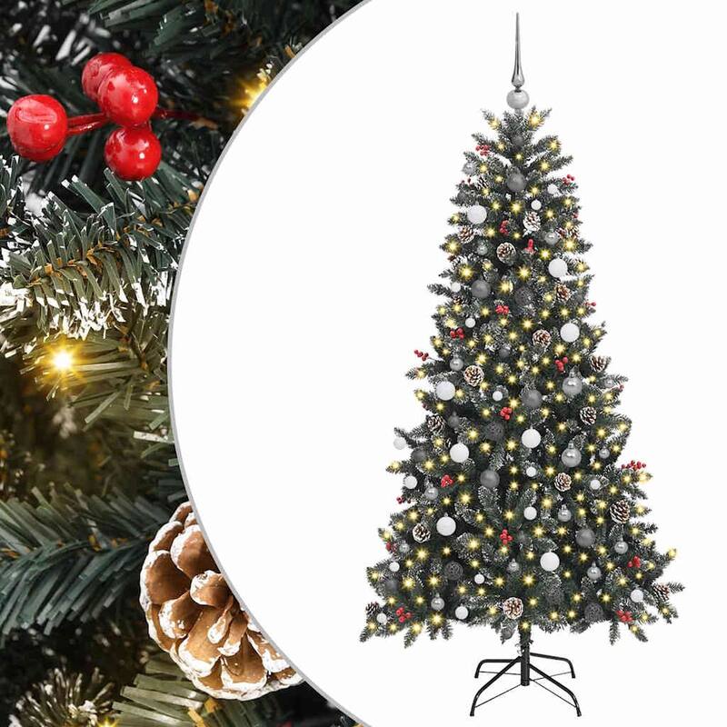 vidaXL Artificial Christmas Tree with 300 LEDs Green 99 x 99 x 180 cm - 99 x 99 x 180