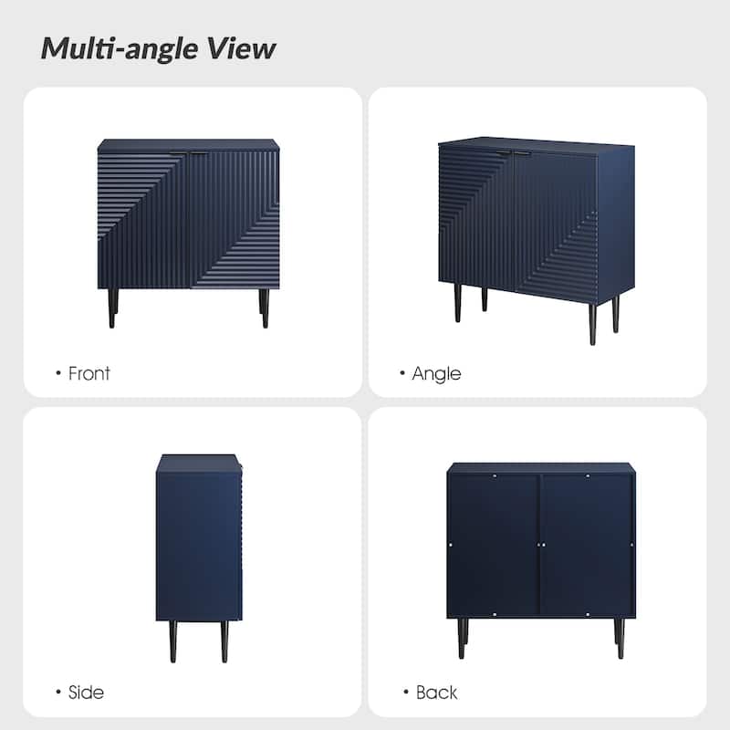 Joseph Modern Mid-century Tapered Feet Storage Cabinet with Adjustable Shelves by HULALA HOME