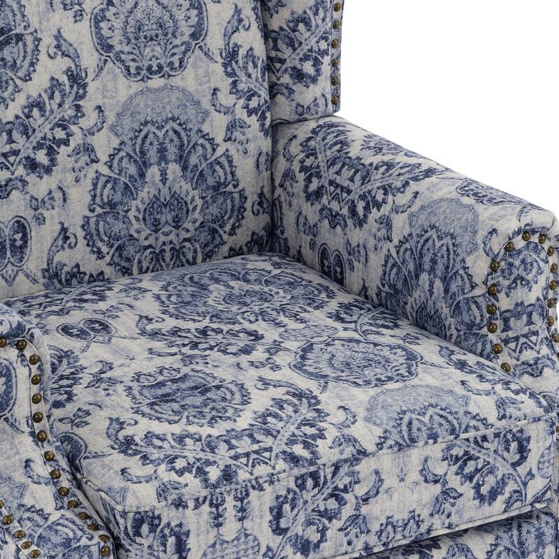 Set of 2 Patterned Upholstered Accent Chair for Living Room